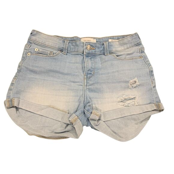 True Craft Womens Set of 2 Mid-Rise Blue Denim Shorts 7 Beach Coastal Vacation - Picture 3 of 9
